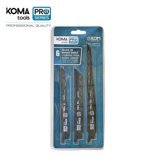 	Kit 6 Lâminas Sobresselente Para 08776 Koma Tools Pro Series Battery	