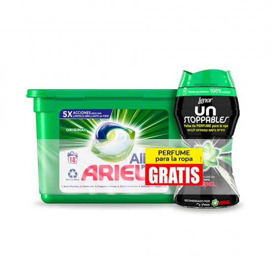	Ariel Cláusulas 3 Em 1 Regular 18 Doses Detergente Para Roupa	