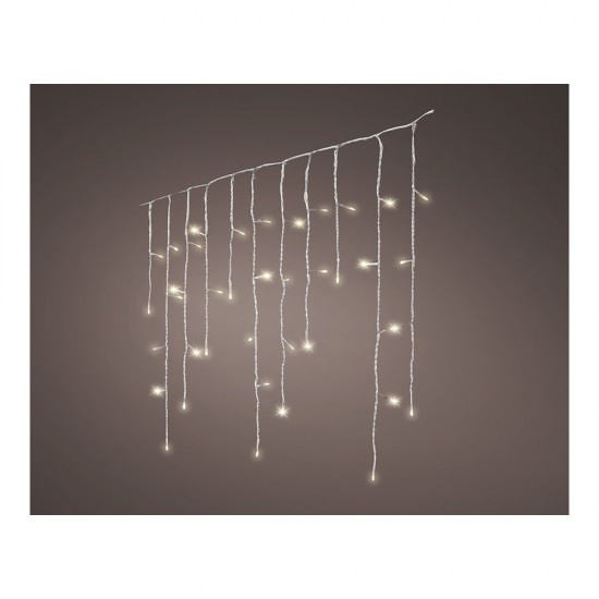 	Cortina Led Icicle Lights Que Pisca 5,8m 240 Leds Luz Quente	